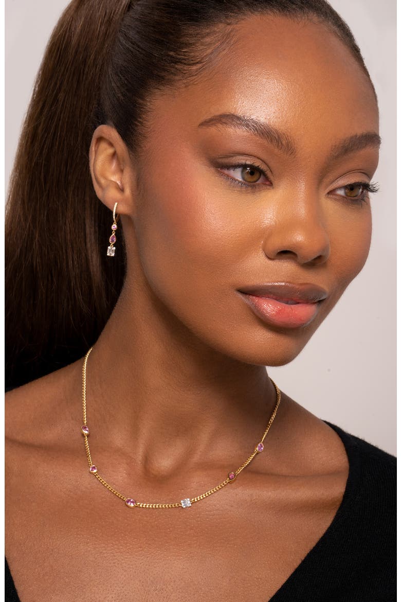 El Mar Mixed Cut Drop Earrings, Alternate, color, 18K YELLOW GOLD