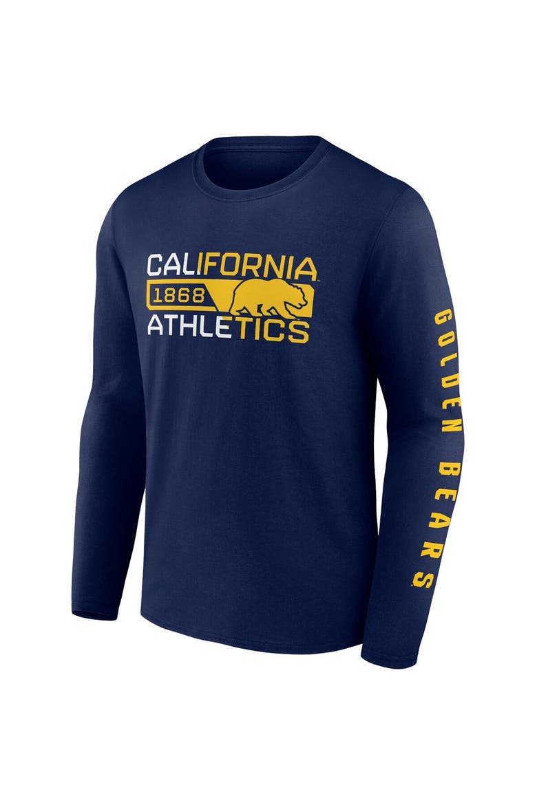 Men's Fanatics Branded Navy Cal Bears Broad Jump 2-Hit Long Sleeve T-Shirt, Alternate, color, Navy
