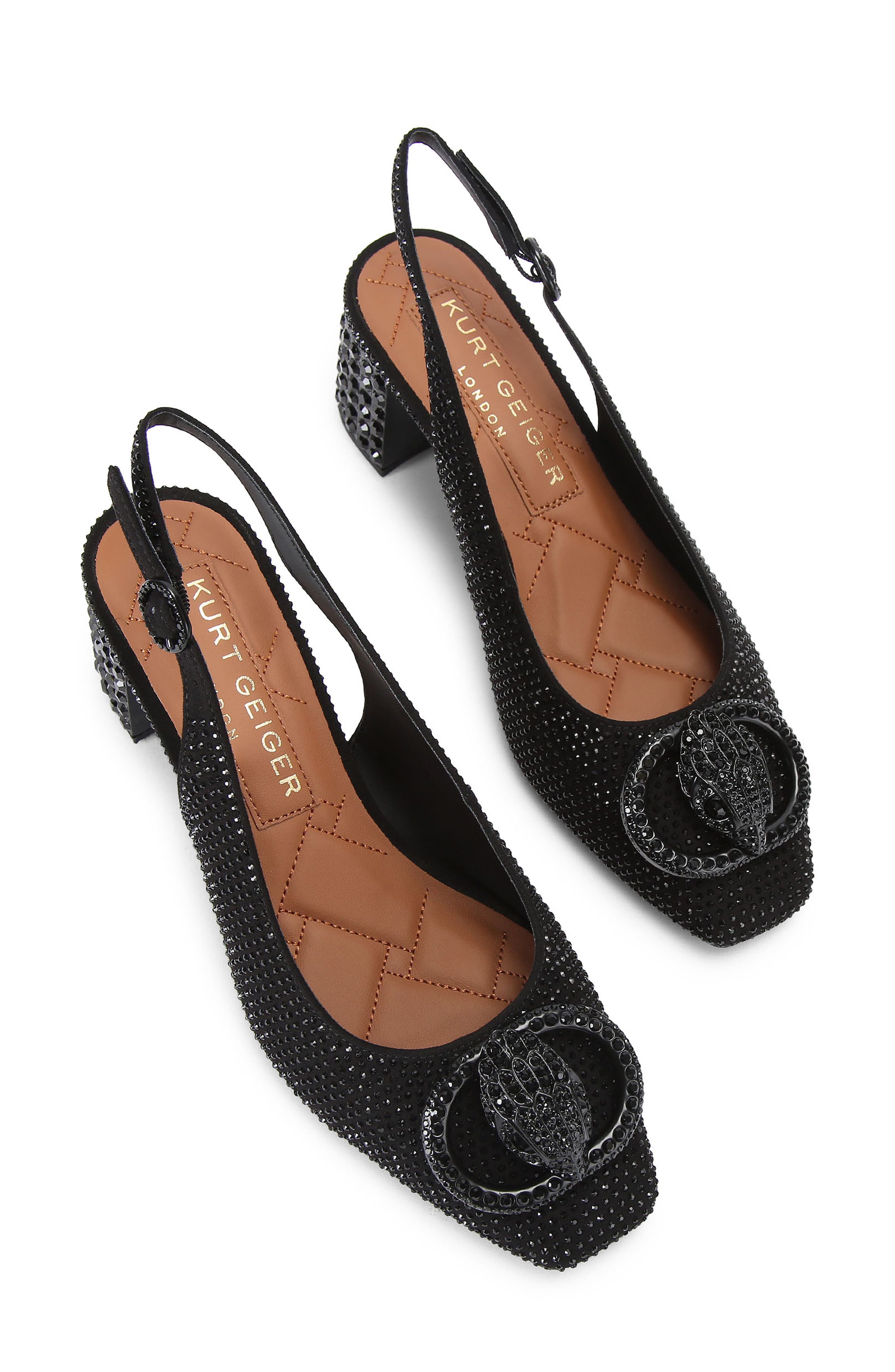 Chelsea Eagle Slingback Pump, Alternate, color, BLACK