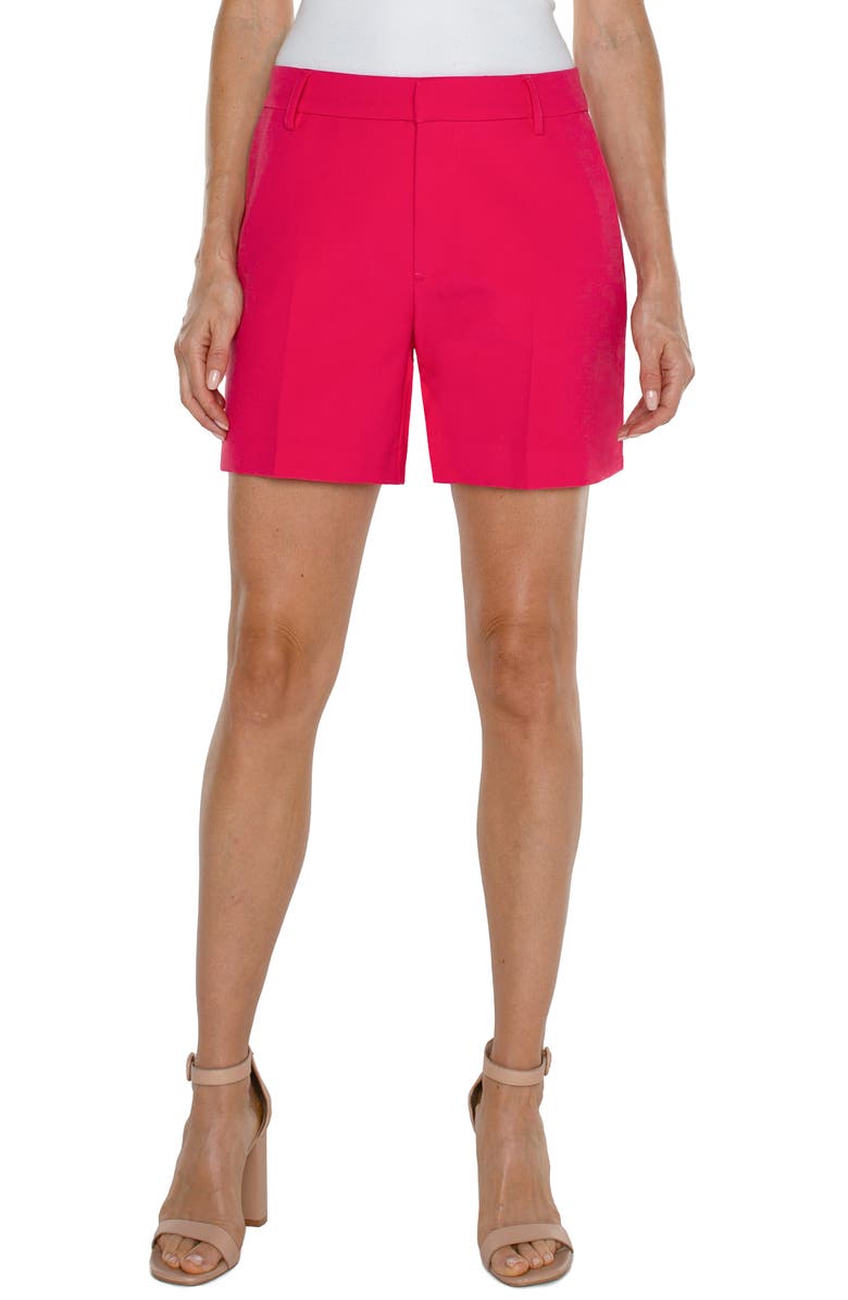 Liverpool Los Angeles Kelsey High Waist Shorts, Main, color, Pink Punch
