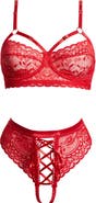 Coquette Lace Underwire Bra & Tanga