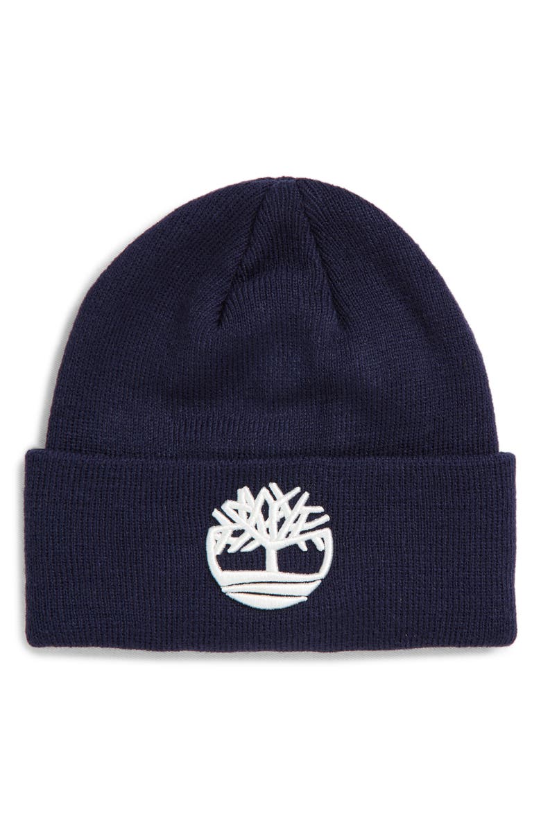Timberland Embroidered Tree Logo Cuff Beanie, Main, color,