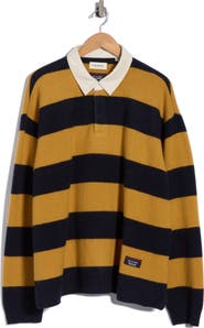 FRAME Striped Merino Wool & Cashmere Rugby Sweater