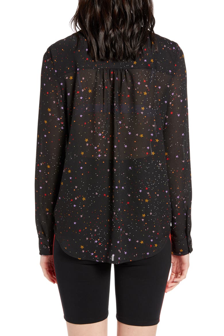 x Claudia Sulewski Gathered Back Shirt, Alternate, color, BLACK STARS
