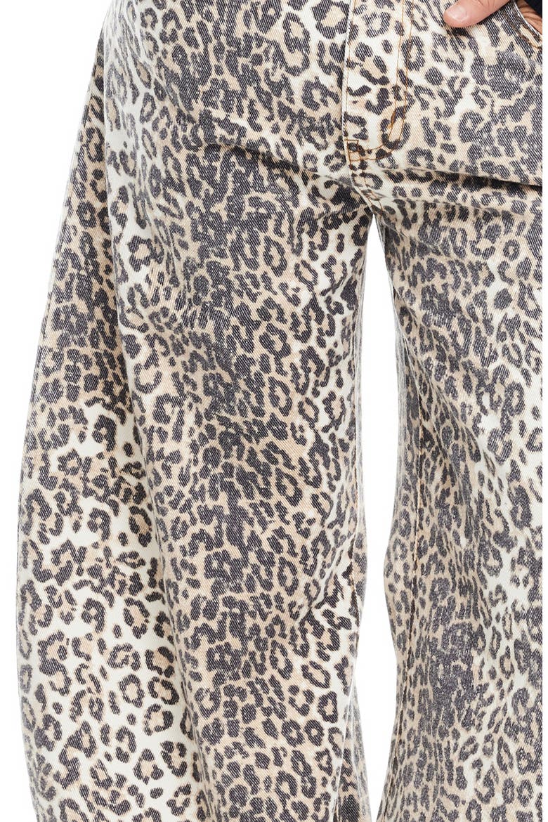 Horseshoe Print Barrel Leg Jeans, Alternate, color, LEOPARD FADE