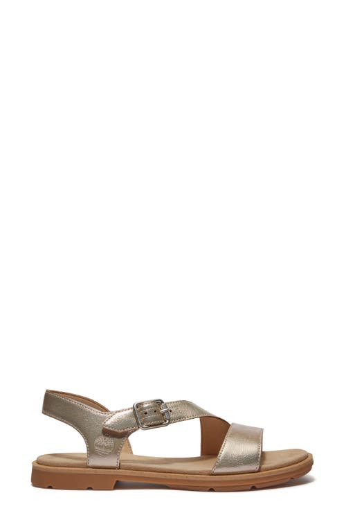 Timberland Calista Bay Metallic Womens Backstrap Sandal In Gold Metallic