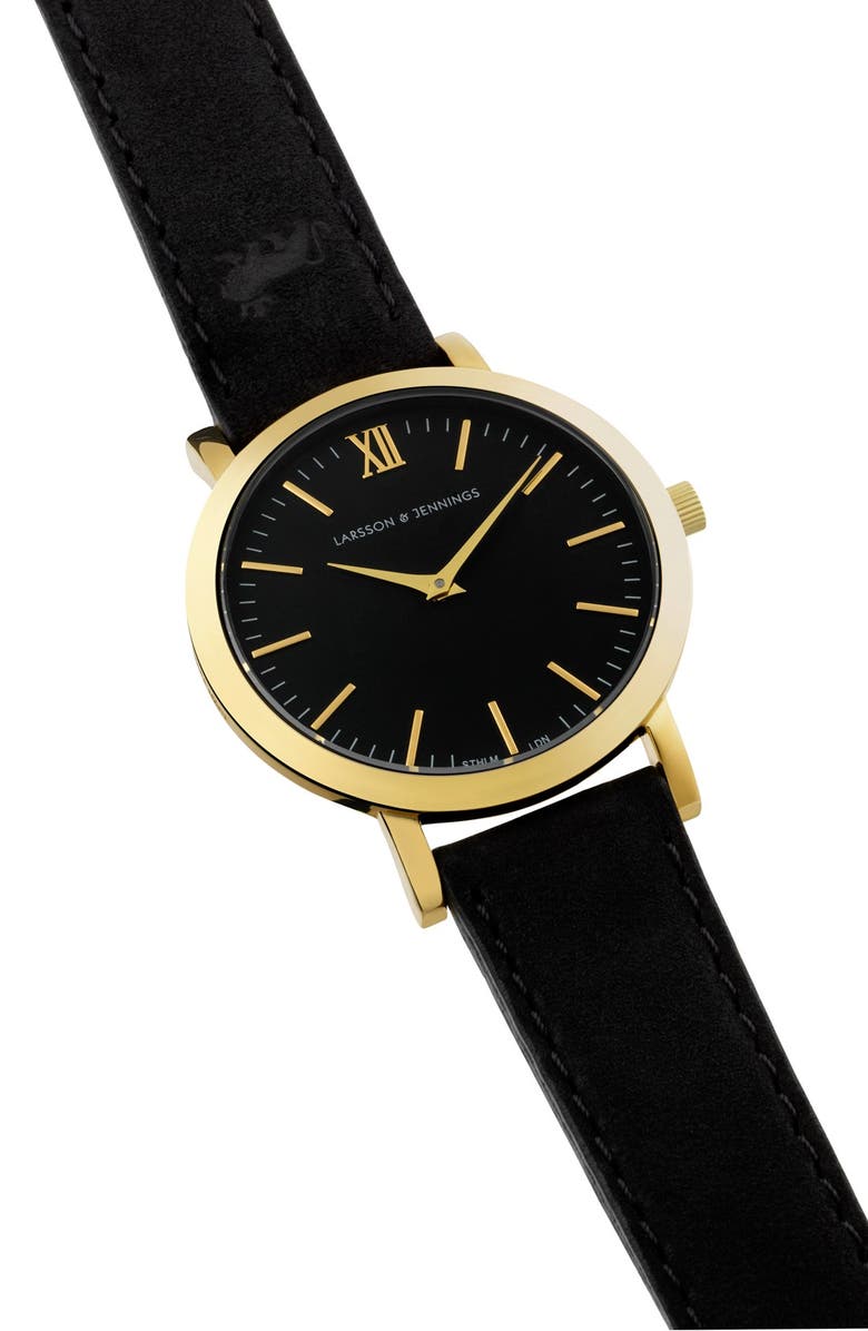 LARSSON & JENNINGS 'Lugano' Leather Strap Watch, 33mm, Alternate, color, 