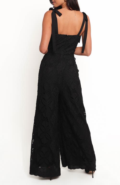 Petal And Pup Petal & Pup Raya Tie Strap Lace Jumpsuit In Black