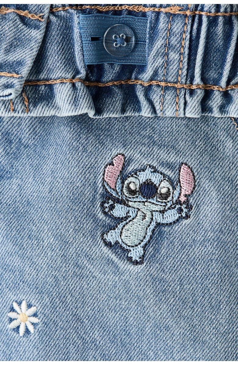 H&M Motif-detail Wide Leg Jeans, Alternate, color, Denim Blue/Lilo & Stitch