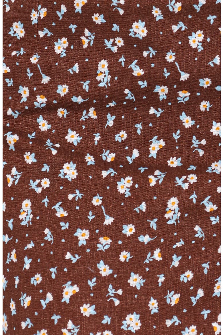 Ashe Floral Crop Button-Up Shirt, Alternate, color, BROWN FLORAL