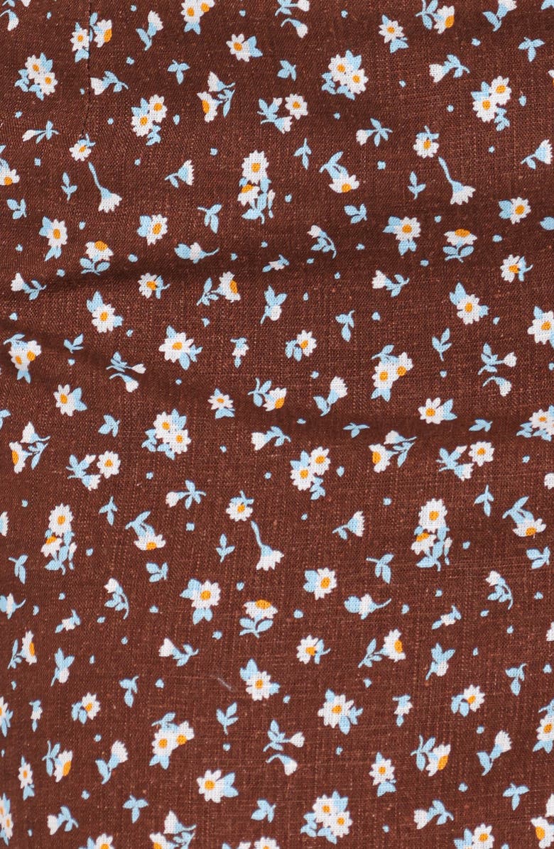 Petal & Pup Ashe Floral Crop Button-Up Shirt, Alternate, color, Brown Floral