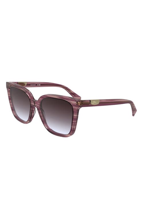 Longchamp Le Pliage 55mm Gradient Butterfly Sunglasses In Striped Purple