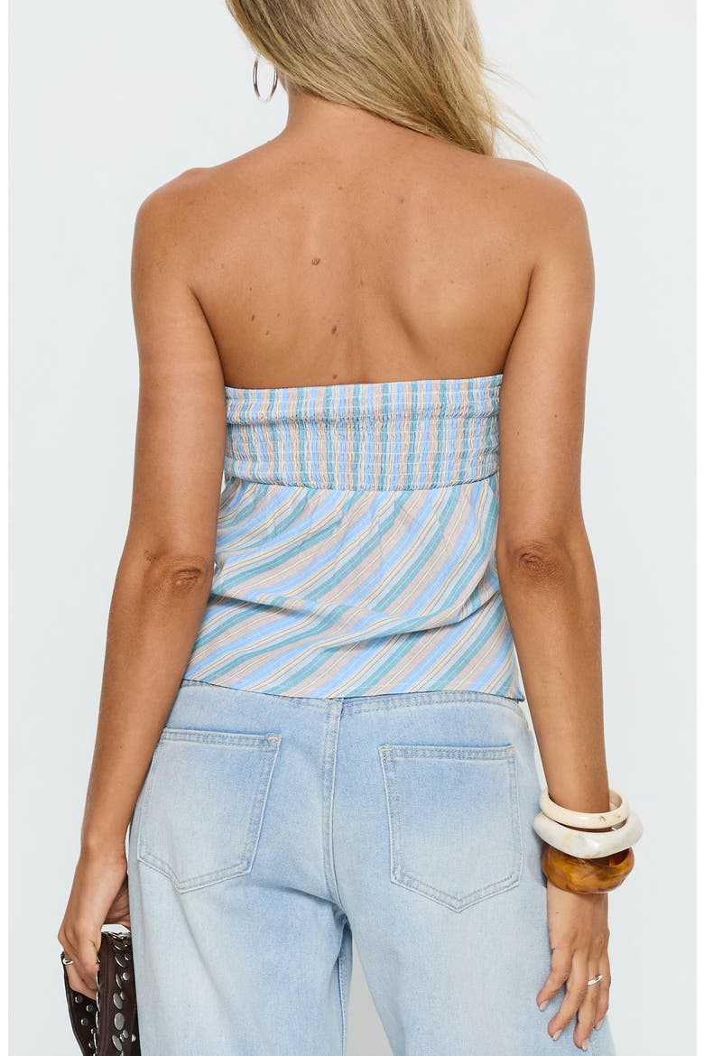 Elery Smocked Strapless Top, Alternate, color, BLUE STRIPE