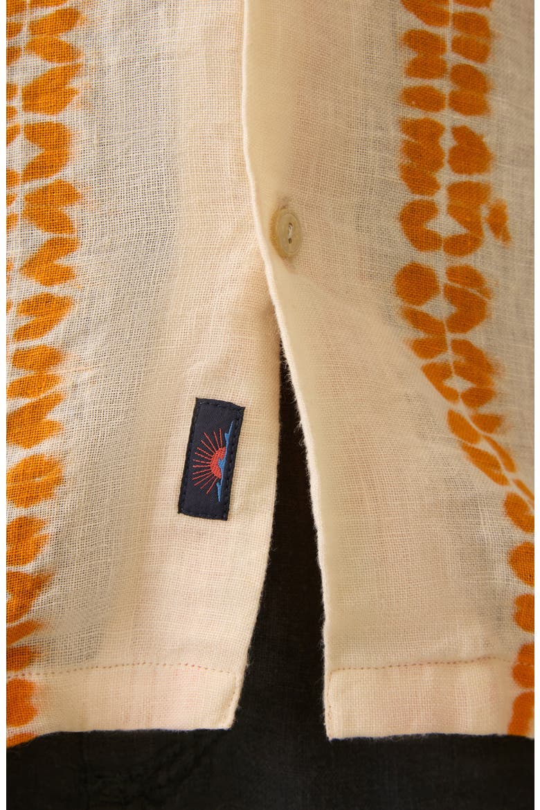 Shibori Palma Linen Camp Shirt, Alternate, color, CITRUS VALLEY