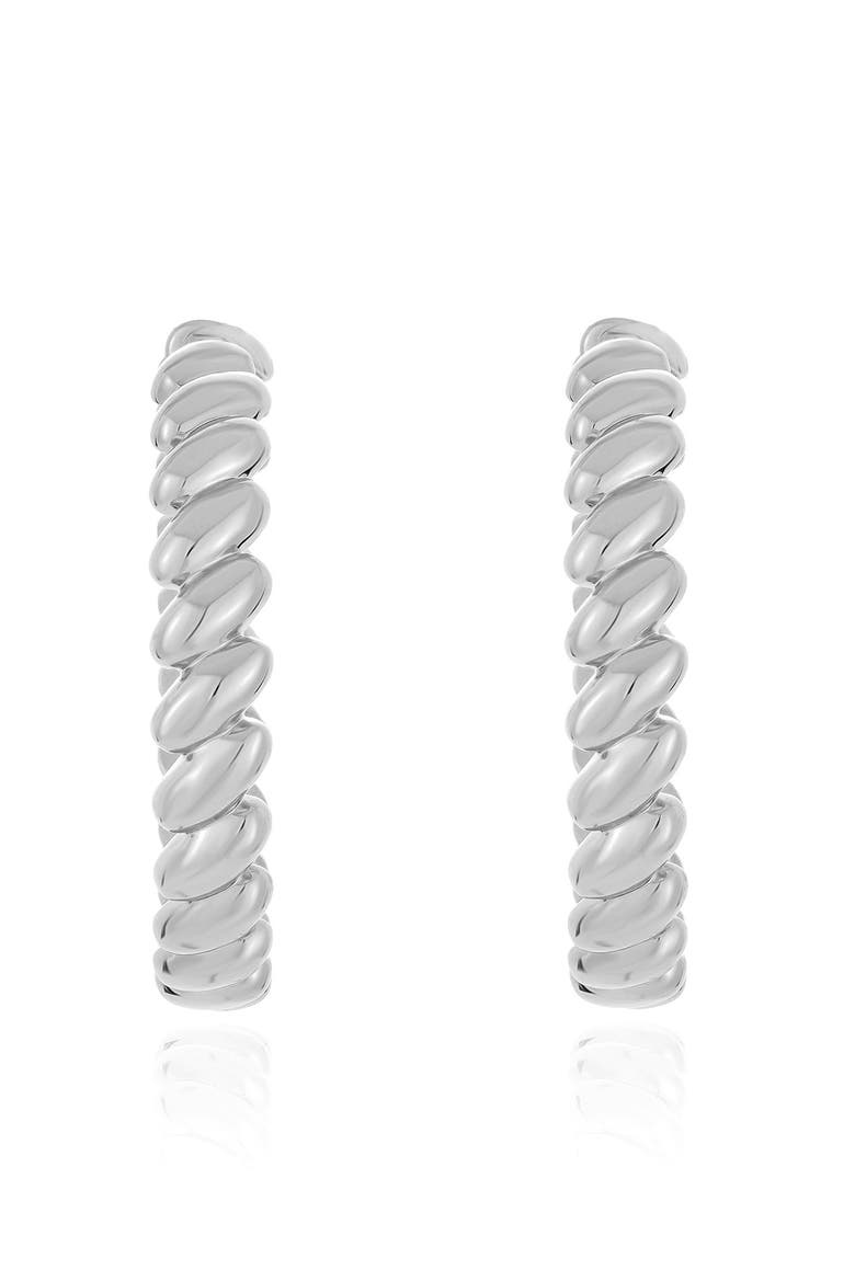 Twisted Hoop Earrings, Alternate, color, SILVER