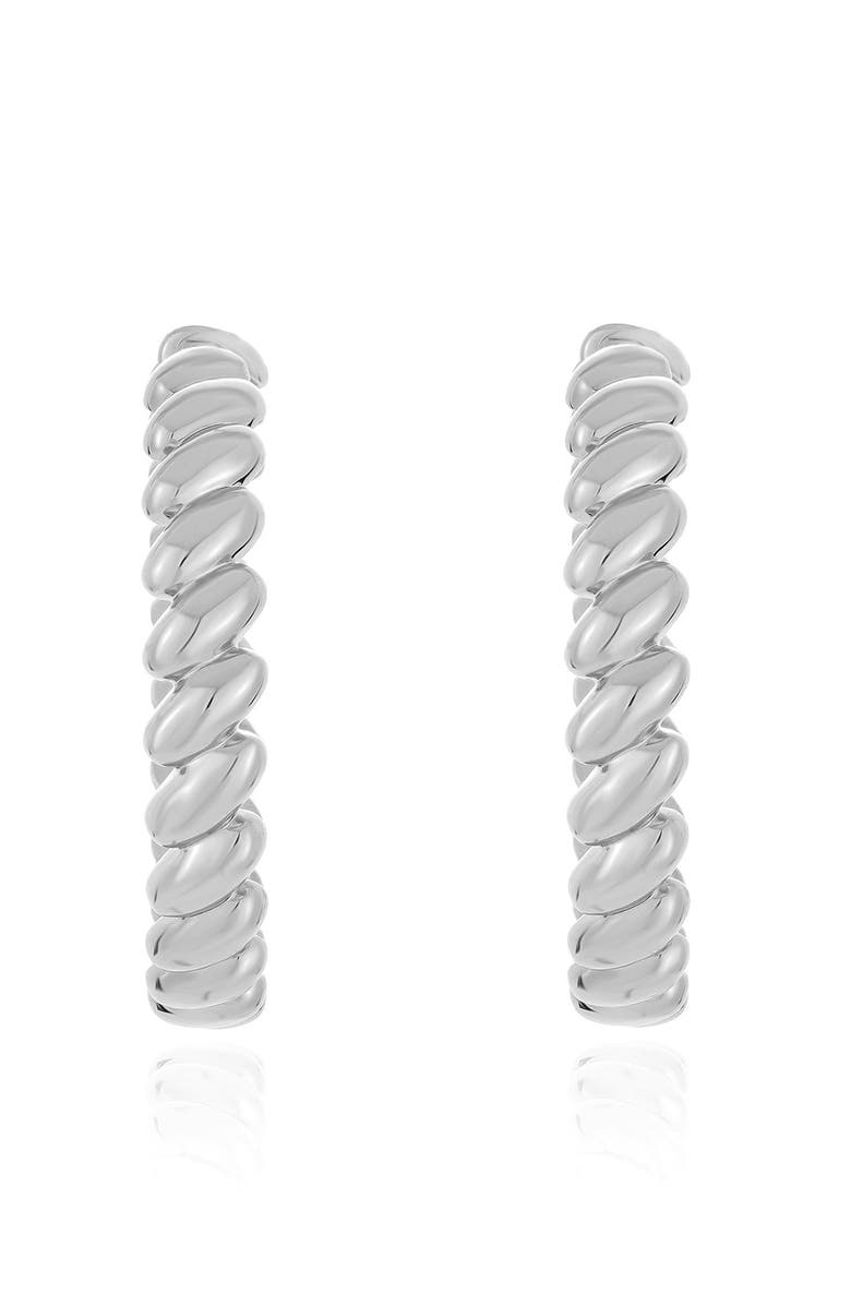 Ettika Twisted Hoop Earrings, Alternate, color, Silver