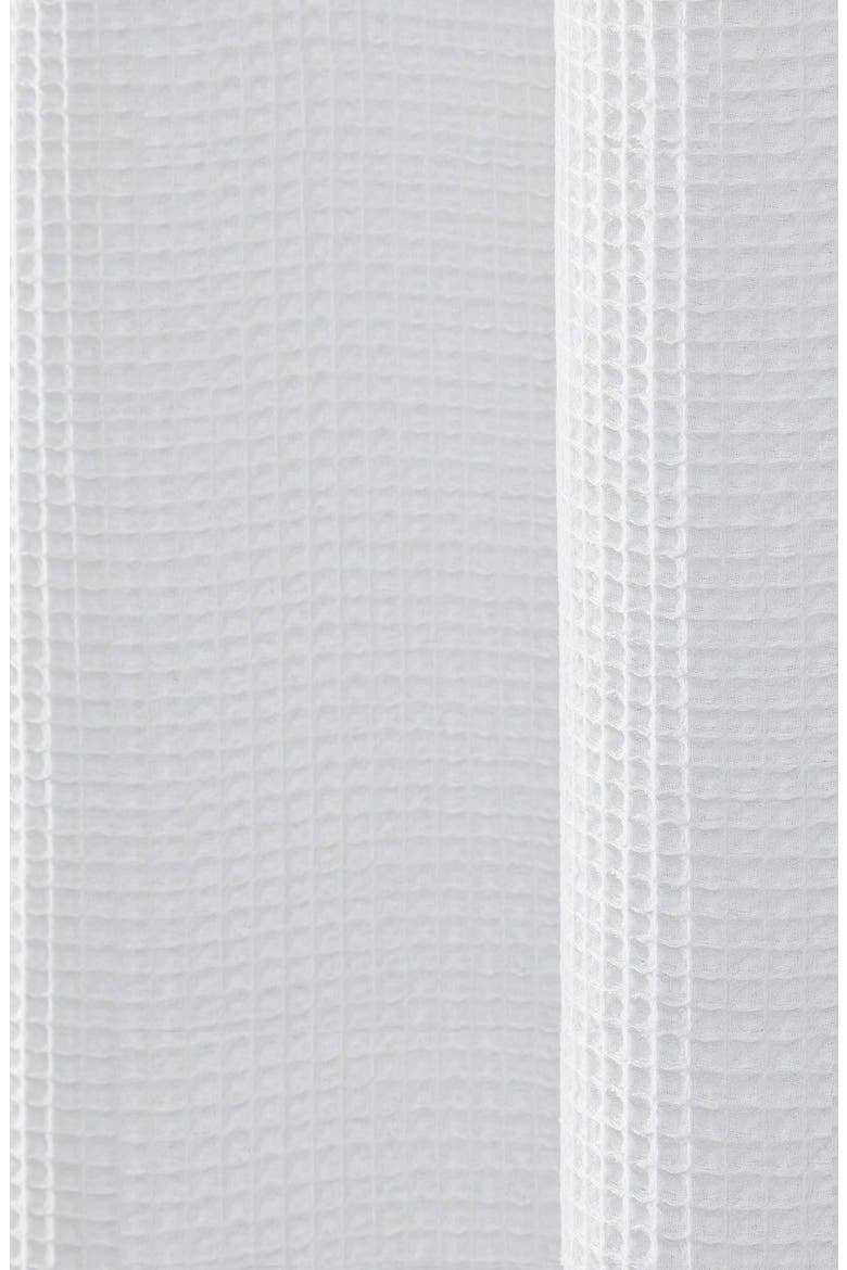 Waffle Weave Shower Curtain, Alternate, color, WHITE