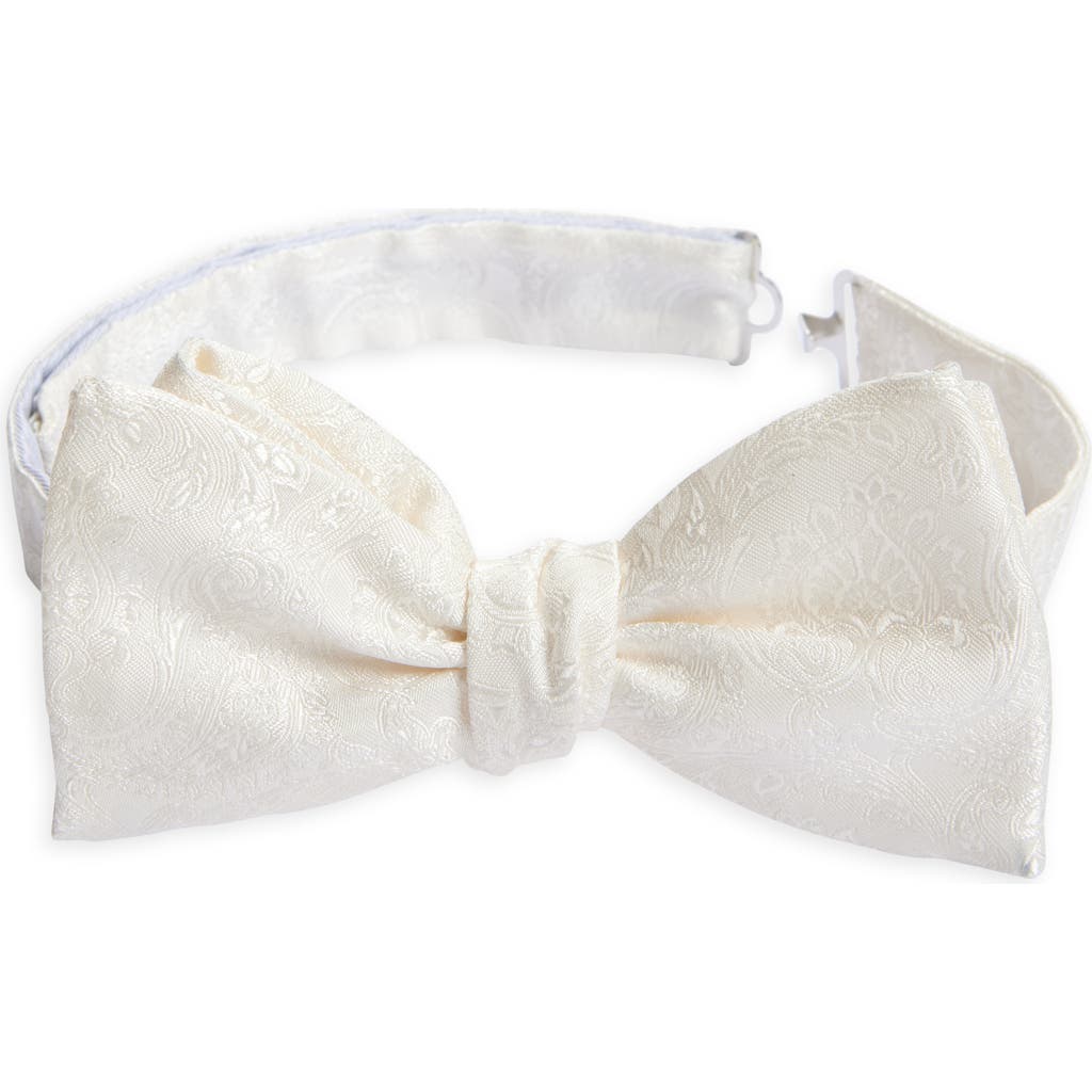 Eton Paisley Silk Jacquard Bow Tie In White