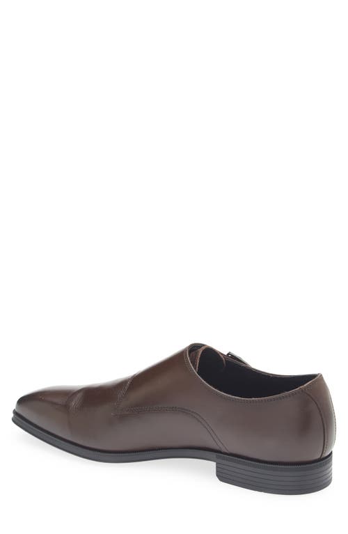Hugo Boss Boss Theon Double Monk Loafer In Dark Brown