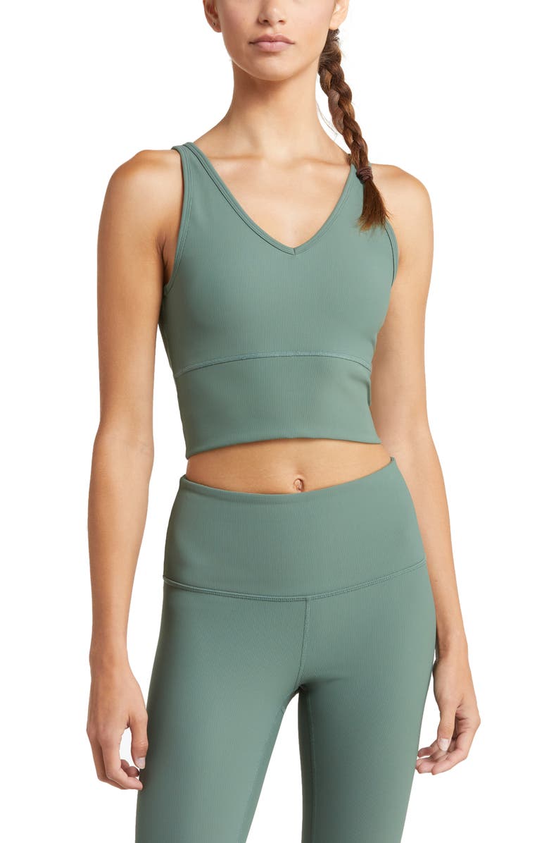 Zella Luxe Rib Two-Way Crop Tank, Main, color, 