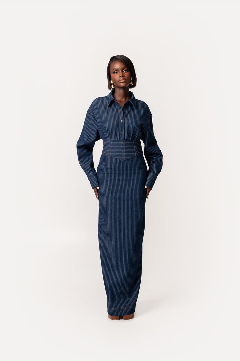 Ona Maxi Skirt, Alternate, color, Denim