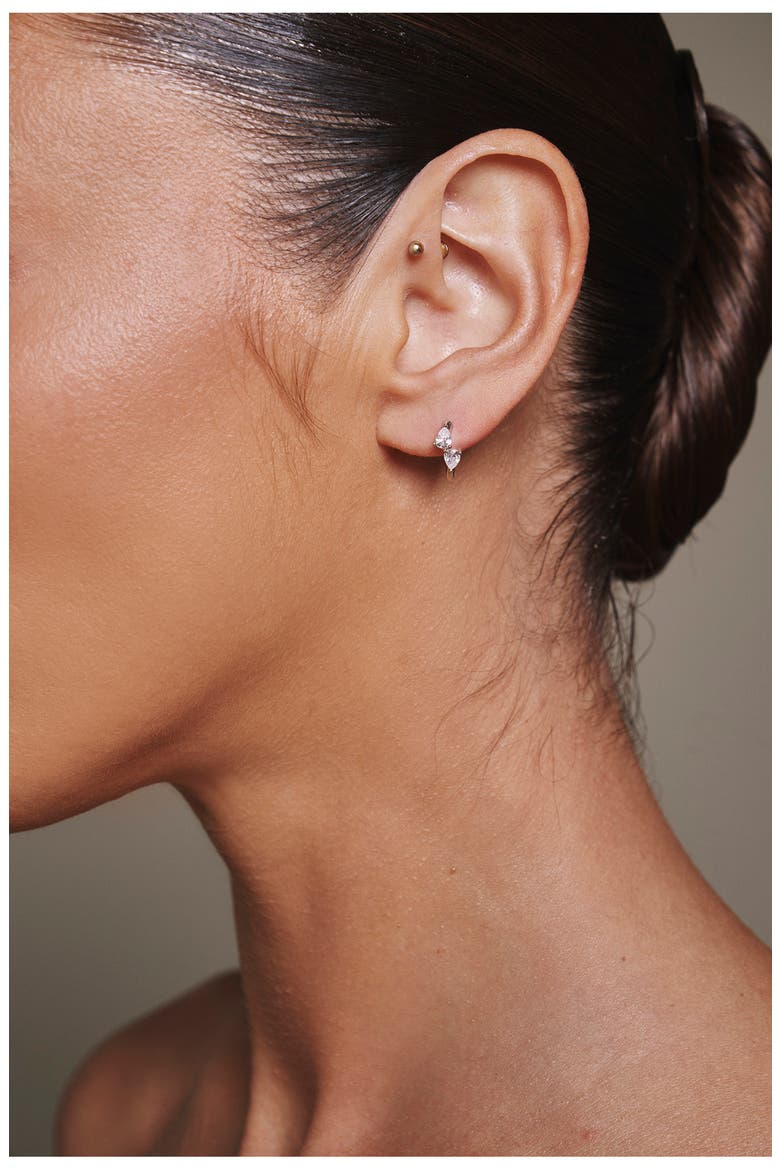 Bryn Huggie Earrings, Alternate, color, SILVER