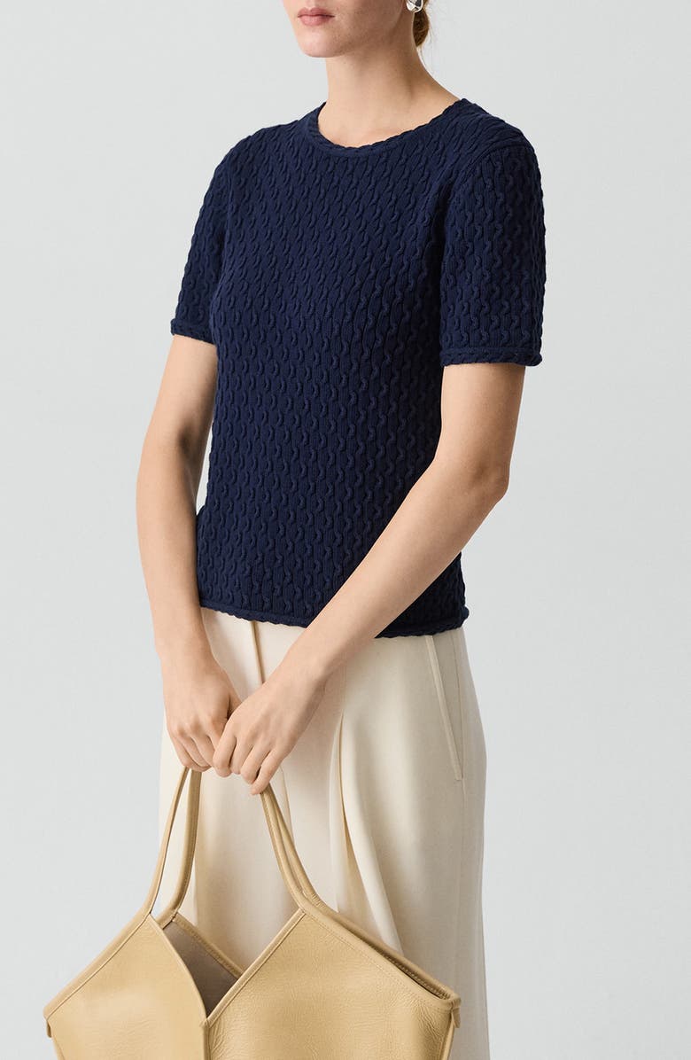 Theory Cable Knit Organic Cotton Top, Alternate, color,