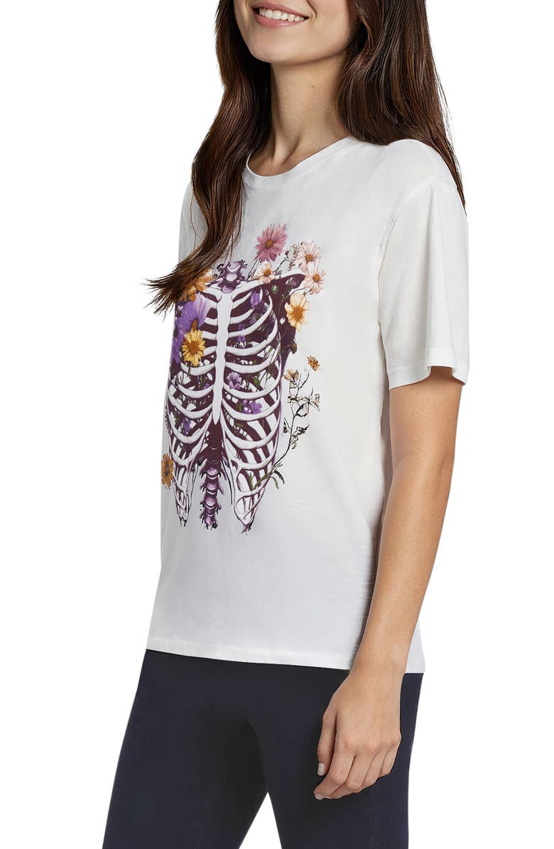 Wildfox Ryan Ribcage Graphic T-Shirt, Alternate, color, Snow White