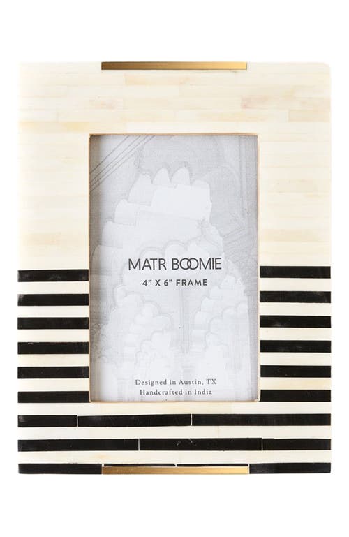 Matr Boomie Mukhendu Stripe Black & White Picture Frame - Bone in Black/white 