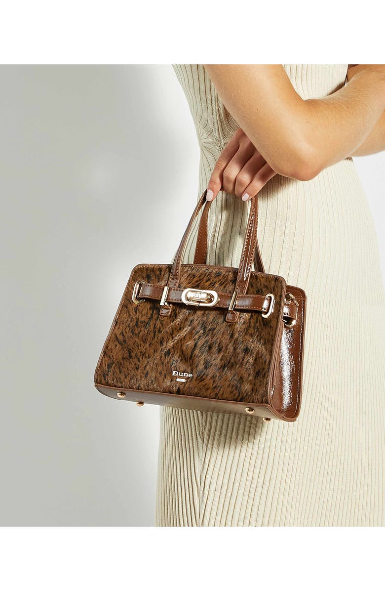 Dune London Dinkydefine Faux Fur Tote, Alternate, color, Brown