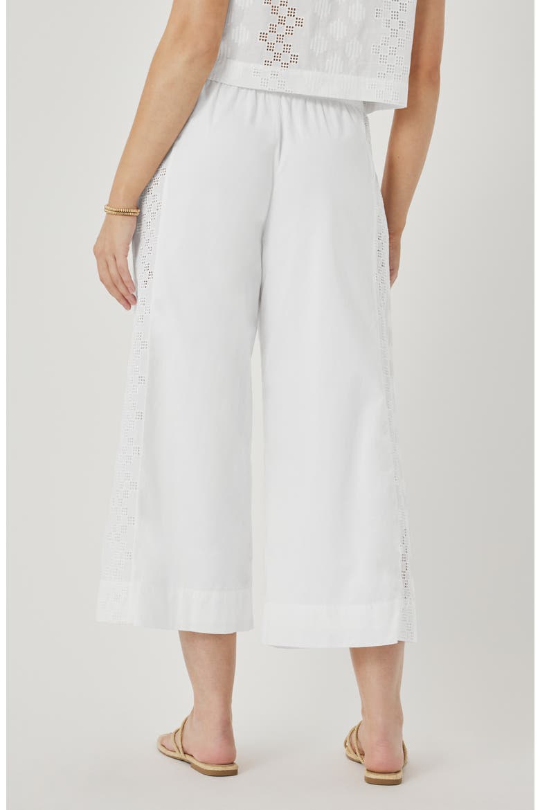 Kenzie Geo Eyelet Crop Wide Leg Pants, Alternate, color, WHITE