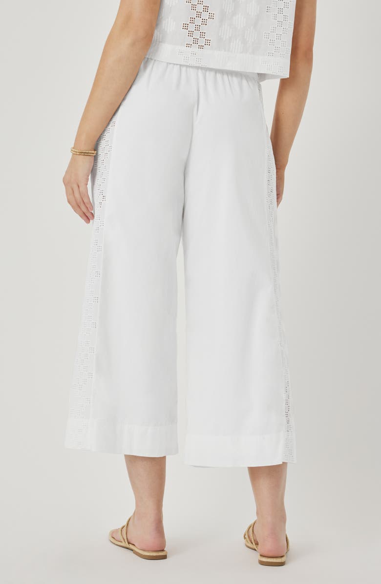 Splendid Kenzie Geo Eyelet Crop Wide Leg Pants, Alternate, color, White