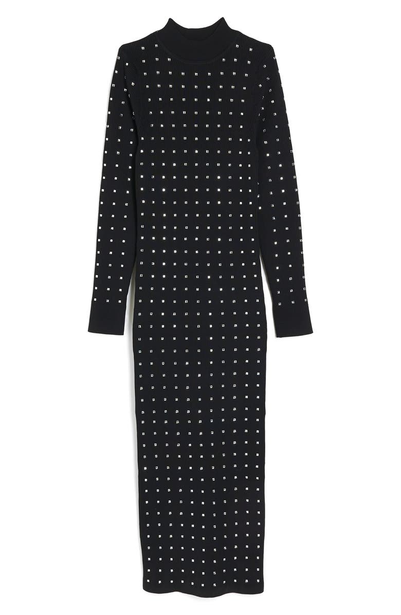 River Island Heatseal Long Sleeve Knit Midi Dress, Alternate, color, 