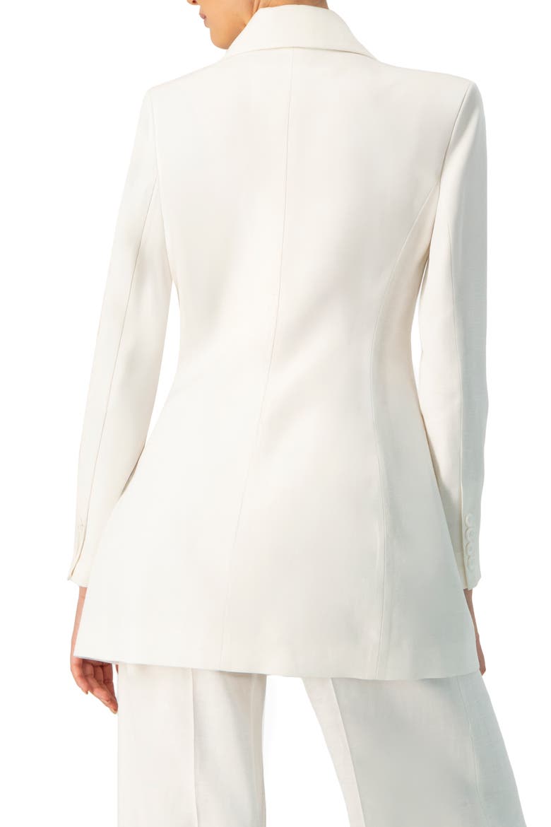 Single Button Cotton Blazer, Alternate, color, White