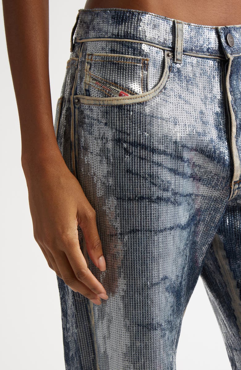 DIESEL<sup>®</sup> D-Ark Sequin Bootcut Jeans, Alternate, color, 