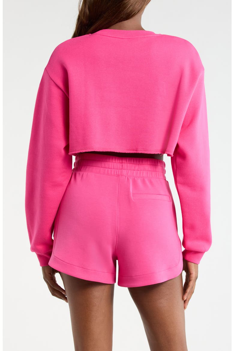 LuxeFleece Crop Sweatshirt, Alternate, color, FUCHSIA PURPLE