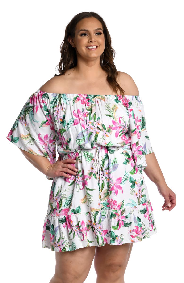 La Blanca Mystic Tiered Cover-Up Dress, Alternate, color, 