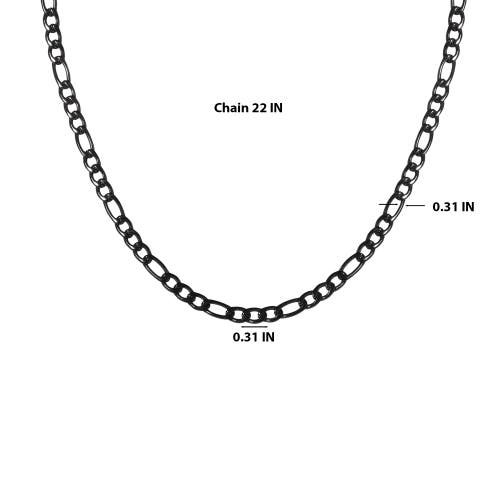 Lucky Brand Figaro Chain Necklace In Black