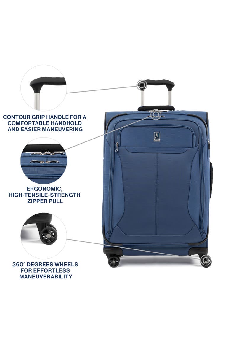 Tourlite Softside Expandable 25" Medium Checked Spinner Luggage, Alternate, color, Blue