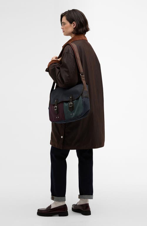 Barbour X Paul Smith Tarras Waxed Cotton Messenger Bag In Multi