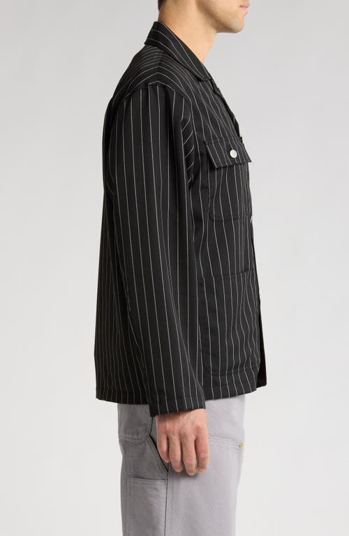 Carhartt Work In Progress Seaton Pinstripe Chore Jacket In Black