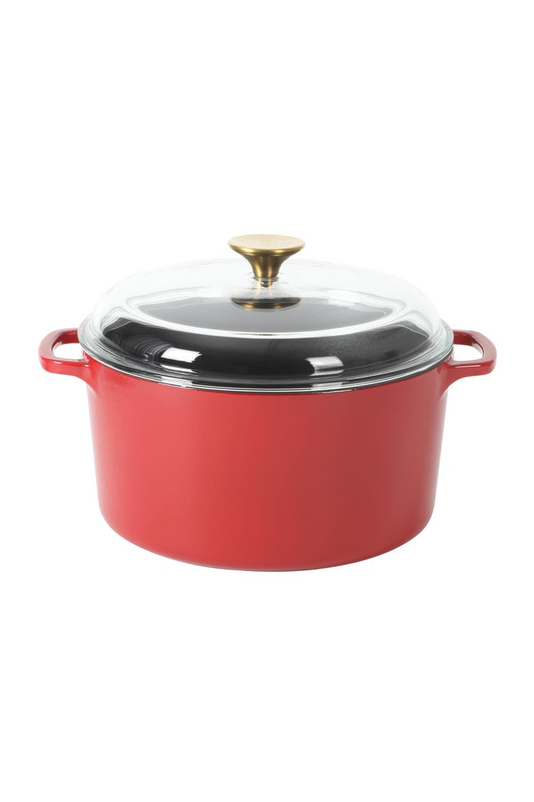 Sur La Table Supper Club 5-Quart Enameled Cast Iron Dutch Oven, Main, color, Sundried Tomato