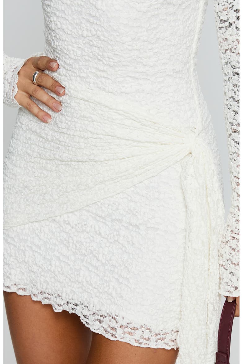 Oliwyn Lace Long Sleeve Minidress, Alternate, color, WHITE