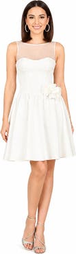 LARA New York Beaded Faux-Wrap V-Neck Bridal Gown