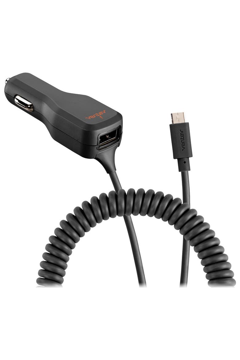 17W USB-A Car Charger and Connected Micro-USB-Cable, Main, color, Gray