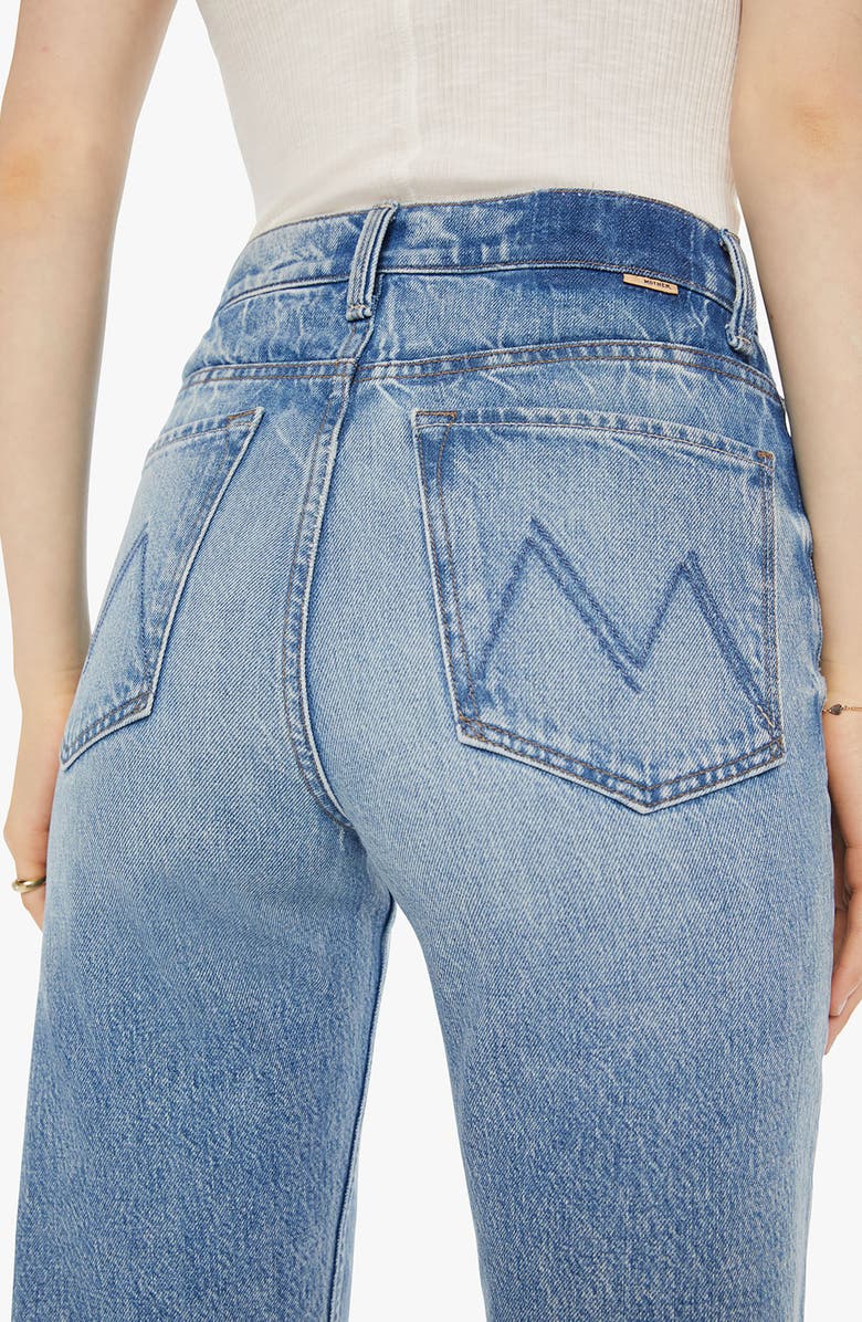 MOTHER The Newbie High Waist Crop Straight Leg Jeans, Alternate, color, Wipeout