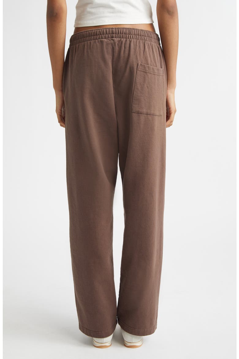 NY Crest Embroidered Wide Leg Sweatpants, Alternate, color, CHOCOLATE