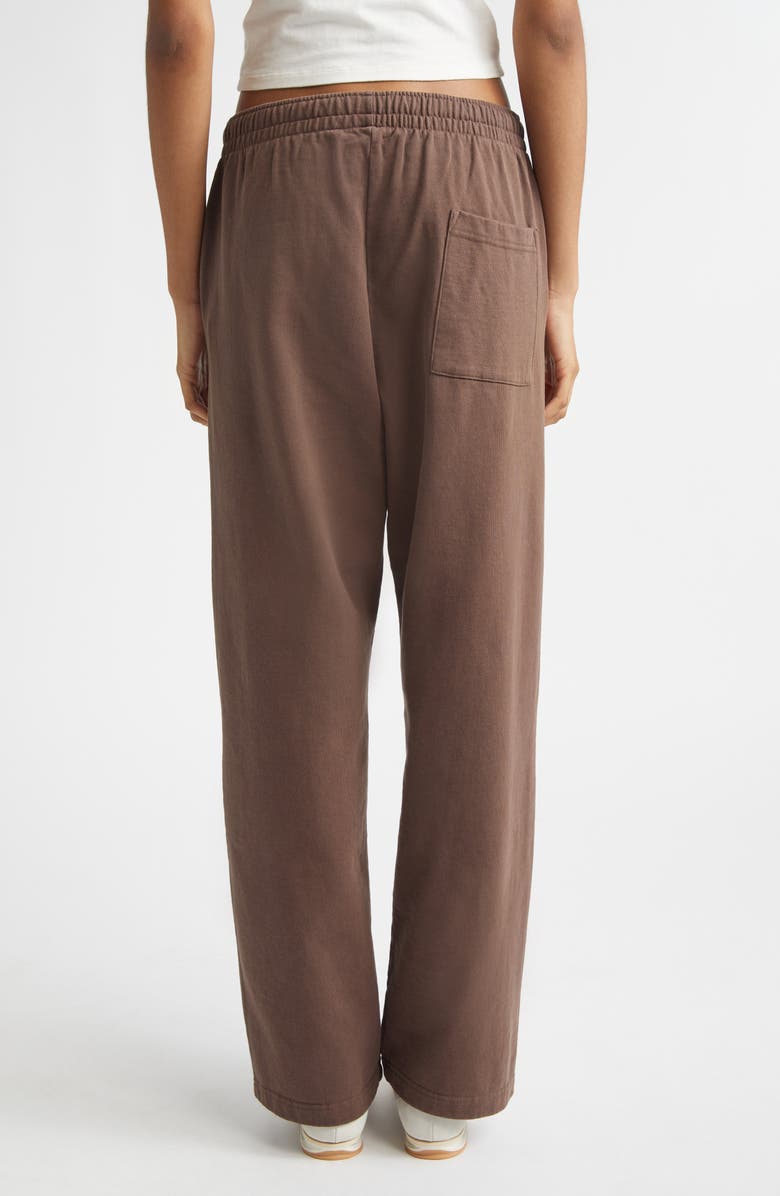 Sporty & Rich NY Crest Embroidered Wide Leg Sweatpants, Alternate, color, Chocolate