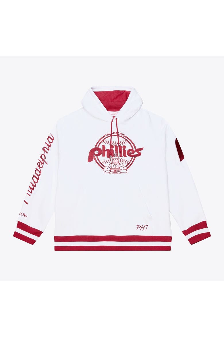 Men's Mitchell & Ness  White Philadelphia Phillies Cooperstown Collection Fleece Hoodie, Main, color, White