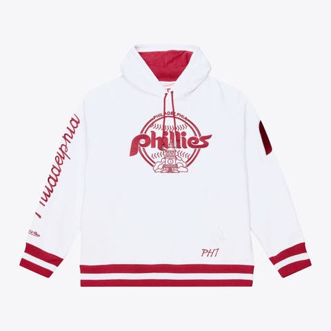 Men's Mitchell & Ness  White Philadelphia Phillies Cooperstown Collection Fleece Hoodie